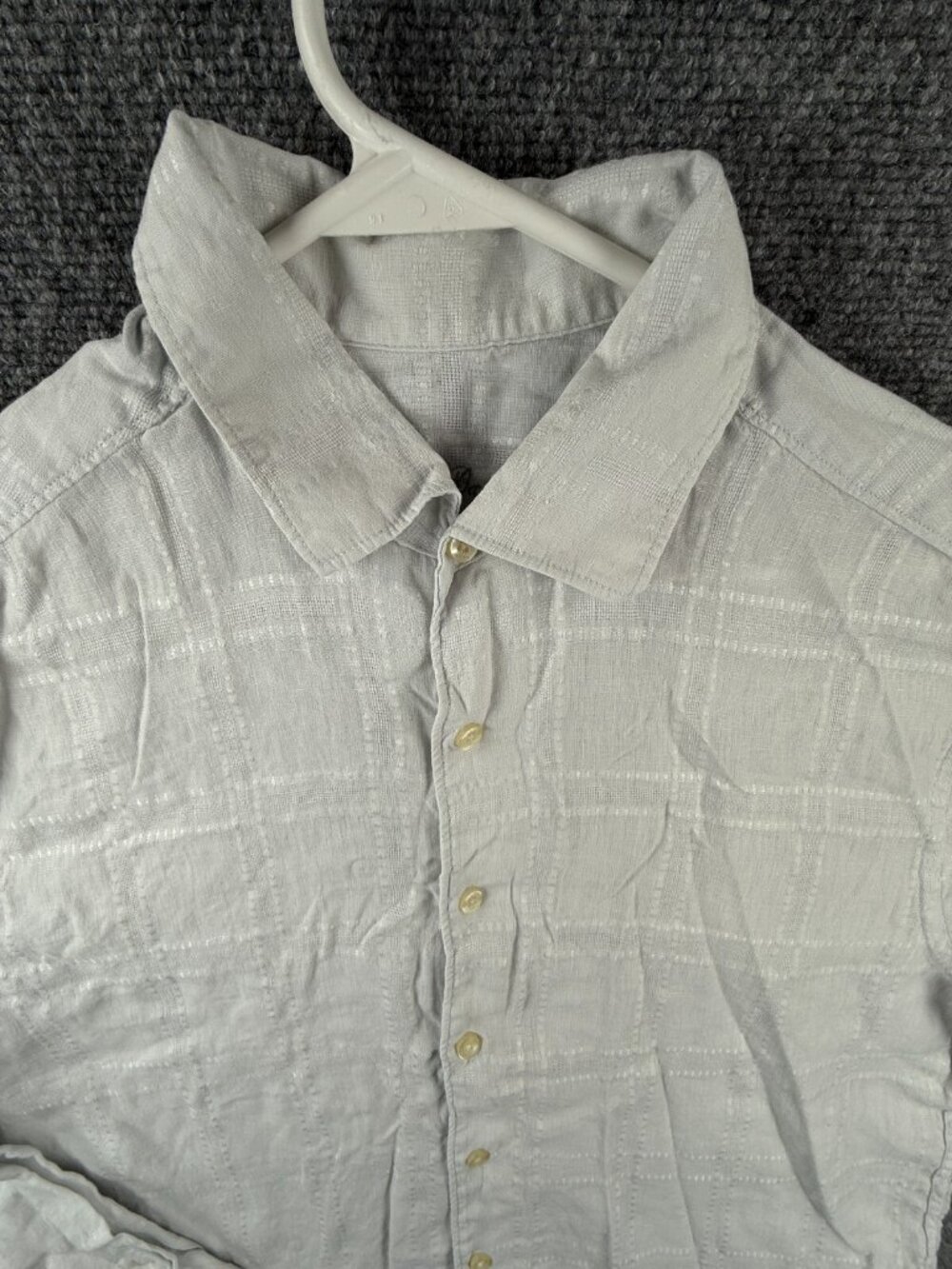 Tommy Bahama All Linen Button Up Shirt Men Ice Blue/white Check Medium Beach